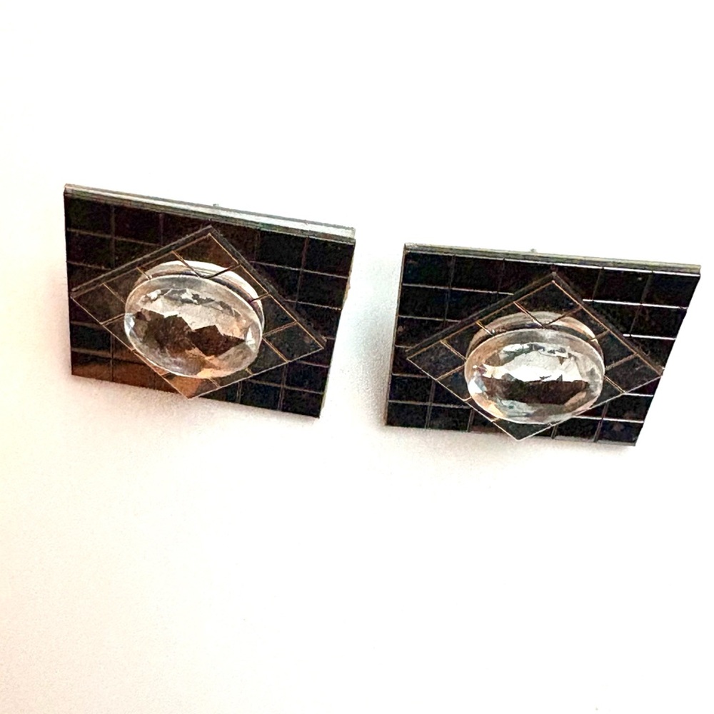 Vintage Black and Silver 80’s style earrings